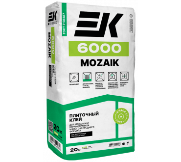 Плиточный клей ЕК 6000 MOZAIK, 20 кг (белый)