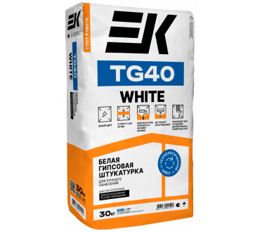 Штукатурная смесь ЕК ТГ-40 White (белая), 30кг