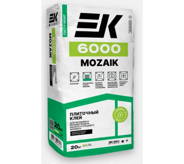 Плиточный клей ЕК 6000 MOZAIK, 20 кг (белый)